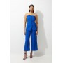 Tall Clean Tailored Bandeau Button Bodice Wide Leg Jumpsuit