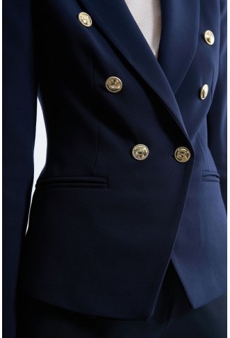 Tailored Button Military Blazer