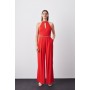 Soft Tailored Chain Detail Halter Jumpsuit