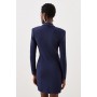 Figure Form Bandage Blazer Style Knit Mini Dress