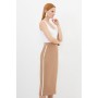 Compact Stretch Contrast Panel Tailored Maxi Pencil Skirt