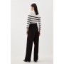 Tailored High Waist Straight Leg Trousers