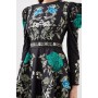 Floral Embrodiered and Beaded Open Back Woven Mini Dress