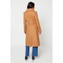 Petite Wool Look Belted Popper Button Coat