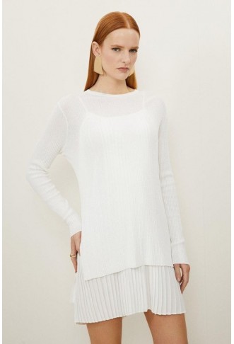 Rib Knitted 2 In 1 Dress...