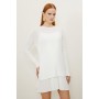 Rib Knitted 2 In 1 Dress With Georgette Pleated Slip