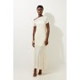 Light Weight Summer Knit Midaxi Dress With Woven Slip