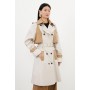 Tailored Full Skirt Colour Block Midi Trench Coat