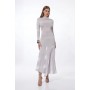 Tall Viscose Blend Slinky Knit Panelled Maxi Dress