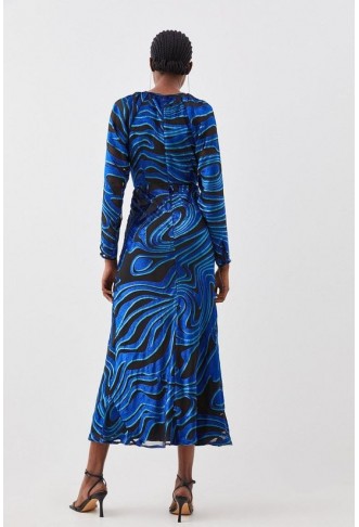 Velvet Devore Woven Midaxi Column Dress