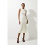 Textured Jersey Racer Midi Dress