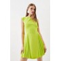 Soft Tailored Pleat Panelled Mini Dress