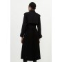 Tailored Pleat Detail Belted Trench Coat