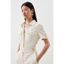 Relaxed Tailored Belted Utility Pocket Jumpsuit