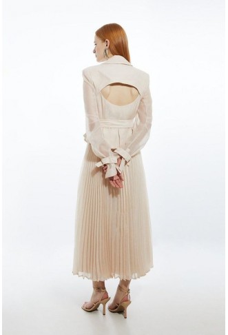 Woven Organdie Trench Dress