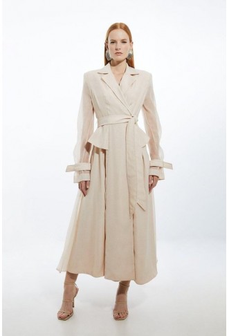 Woven Organdie Trench Dress