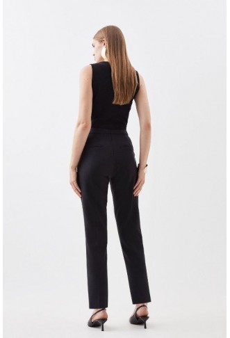 Compact Stretch High Waist Tailored Trousers