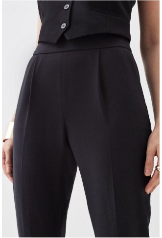 Compact Stretch High Waist Tailored Trousers