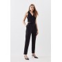 Compact Stretch High Waist Tailored Trousers