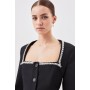 Lydia Millen Petite Compact Stretch Embellished Jacket