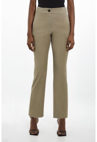 Tailored Cotton Stretch Tab Detail Slim Leg Tailored Trouser