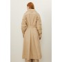 Tailored Asymmetric Collar Relaxed Fit Belted Coat