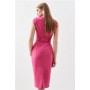 Compact Stretch Tailored Forever Belted Cap Sleeve Pencil Dress