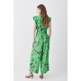 Topstitch Floral Batik Premium Linen Viscose Jumpsuit