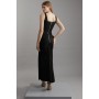 Tailored Waist Drape Corset Maxi Dress