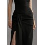 Tailored Waist Drape Corset Maxi Dress