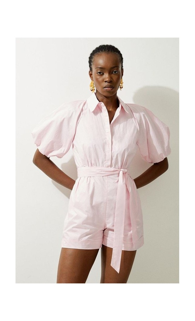 Cotton Pleated Woven Playsuit