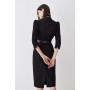 Tall Structured Crepe Belted Forever Midi Dress