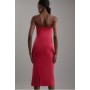 Structured Crepe Tailored Square Neck Midi Dress