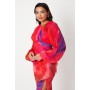 Printed Pleated Sleeve Midaxi Dress