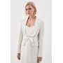 The Founder Premium Twill Tie Waist Detail Maxi Coat