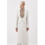 The Founder Premium Twill Tie Waist Detail Maxi Coat