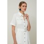 Utility Pocket Belted Short Sleeve Midi Dress