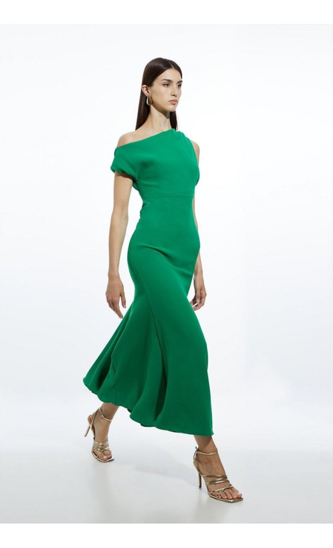 Fluid Tailored Drop Shoulder Maxi Dress