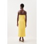 Compact Stretch Tailored Bandeau Double Breasted Midi Dress