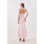 Figure Form Bandage Embellished Fishtail Knit Maxi Dress