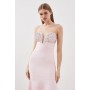 Figure Form Bandage Embellished Fishtail Knit Maxi Dress