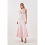 Figure Form Bandage Embellished Fishtail Knit Maxi Dress