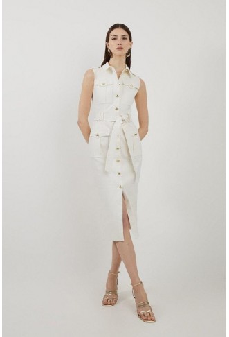 Petite Tailored Denim Cargo...