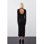 Ponte And Power Mesh Maxi Dress