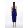 Italian Structured Stretch Corset Seamed Bandeau Midi Tailored Dress