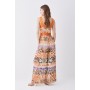 Top Stitch Mixed Animal Woven Jumpsuit