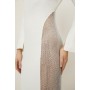Viscose Woven Panelled Crystal Mesh Maxi Dress