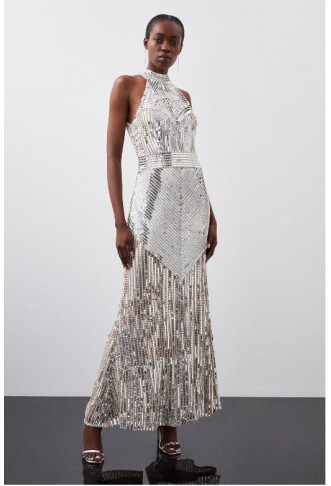 Pearl Embellished Open Back...
