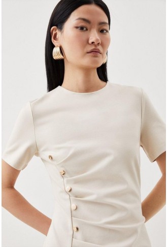 Ponte Tuck Jersey Midi Dress