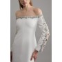 Petite Crystal Embellished Scalloped Bardot Tailored Midaxi Dress